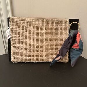 Bohemian Love handmade straw clutch NWT